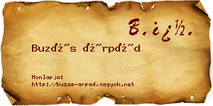 Buzás Árpád névjegykártya